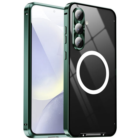 For Samsung Galaxy S25 Magnetic Case Metal Frame Matte Phone Cover