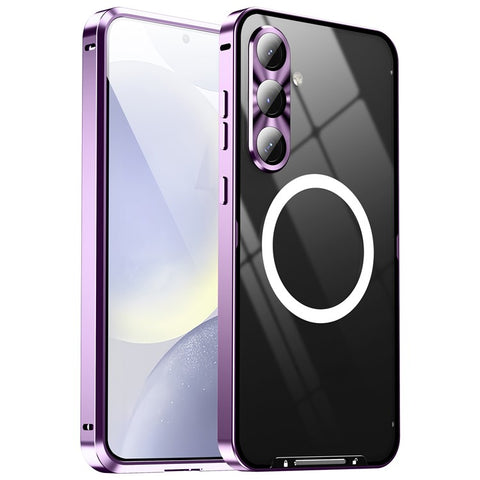 For Samsung Galaxy S25 Magnetic Case Metal Frame Matte Phone Cover