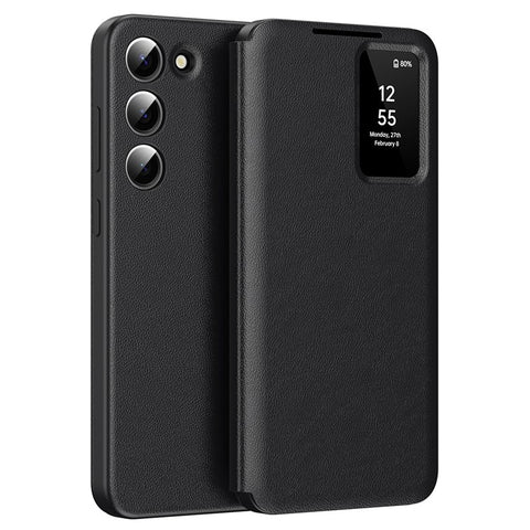 For Samsung Galaxy S22 5G Case Leather Phone Cover with View Window Card Slot