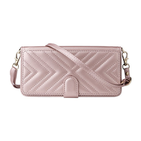 For Samsung Galaxy S25 Wallet Case with Shoulder / Wrist Strap Leather Phone Cover Stand