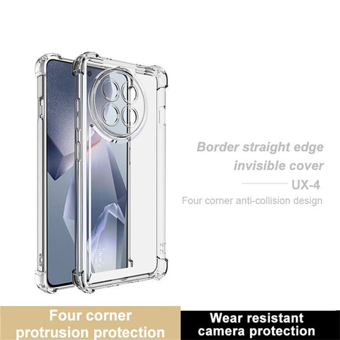 IMAK UX-4 Series For OnePlus Ace 5 Pro 5G / 13R 5G  /  Ace 5 5G Case Straight Frame Four Corner Shockproof Clear TPU Cover