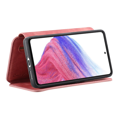 For Samsung Galaxy S22 5G Leather Phone Back Cover with RFID Blocking Zipper Wallet Kickstand