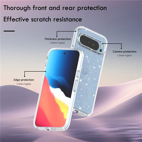For Google Pixel 9 Pro Case PC + TPU Shockproof Clear Phone Cover