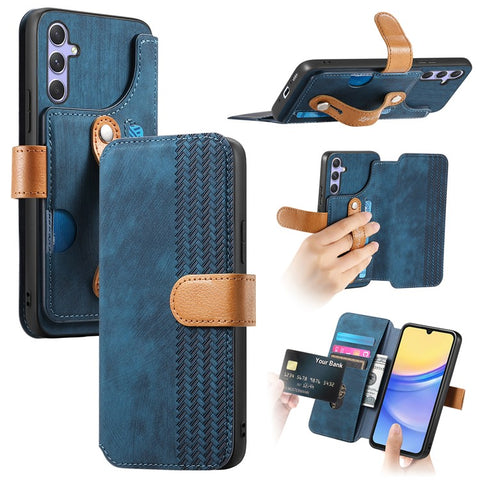 For Samsung Galaxy S25+ / S24+ Case Wallet Retro Leather Phone Cover with Wristband Kickstand