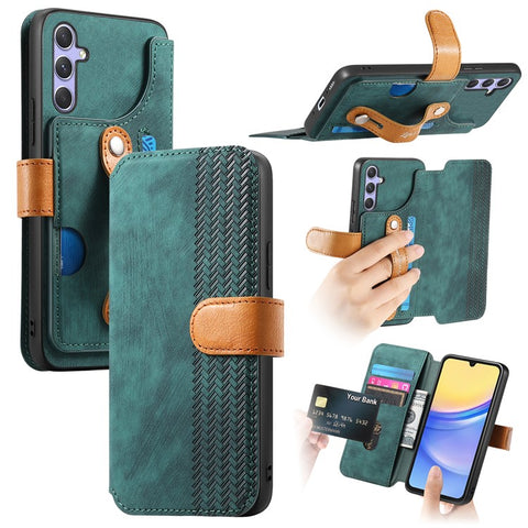 For Samsung Galaxy S23 FE Case Wallet Retro Leather Phone Cover with Wristband Kickstand