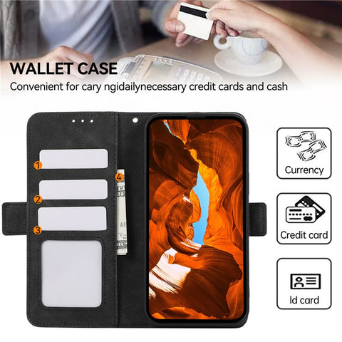 ABEEL Phone Cover for OnePlus 13R 5G  /  Ace 5 5G  /  5 Pro 5G Case PU Leather Folio Stand View RFID Blocking