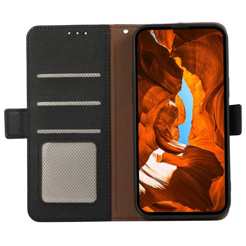 ABEEL Phone Case For OnePlus 13R 5G / Ace 5 5G / Ace 5 Pro 5G Litchi Texture Leather RFID Blocking Cover