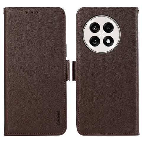 ABEEL Phone Case For OnePlus 13R 5G / Ace 5 5G / Ace 5 Pro 5G Litchi Texture Leather RFID Blocking Cover