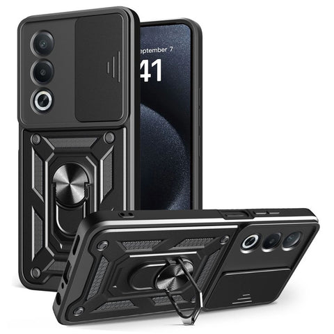For Oppo A3 Pro (India) 5G  /  A80 5G Case with Slide Camera Lid PC + TPU Kickstand Phone Cover