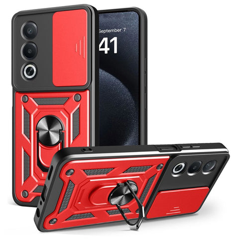 For Oppo A3 Pro (India) 5G  /  A80 5G Case with Slide Camera Lid PC + TPU Kickstand Phone Cover