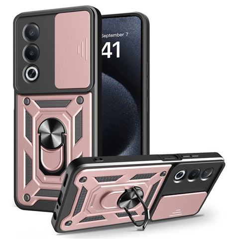 For Oppo A3 Pro (India) 5G  /  A80 5G Case with Slide Camera Lid PC + TPU Kickstand Phone Cover
