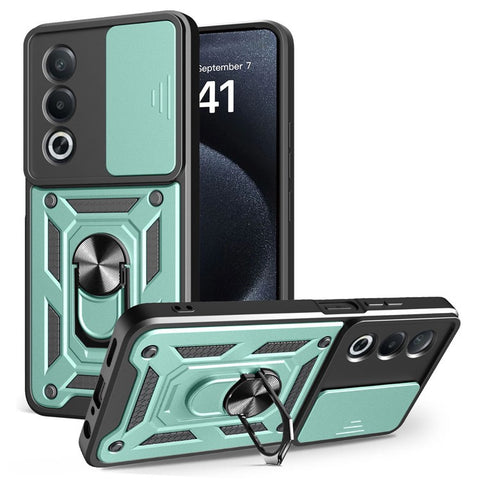 For Oppo A3 Pro (India) 5G  /  A80 5G Case with Slide Camera Lid PC + TPU Kickstand Phone Cover