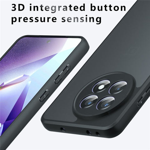 Phone Case For OnePlus 13R 5G  /  Ace 5 5G  /  Ace 5 Pro 5G Case Skin-Touch TPU + PC Matte Phone Back Cover, Transparent Black