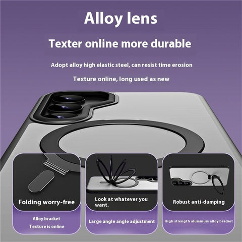 For Samsung Galaxy S25+ Magnetic Case TPU + Acrylic Kickstand Phone Cover