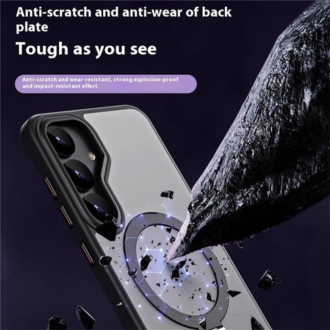 For Samsung Galaxy S25+ Magnetic Case TPU + Acrylic Kickstand Phone Cover