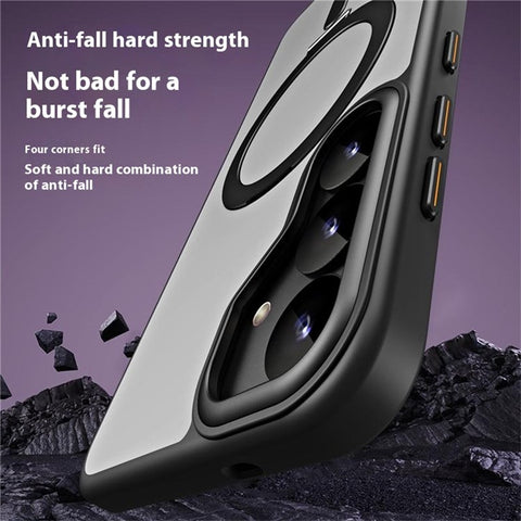 For Samsung Galaxy S25+ Magnetic Case TPU + Acrylic Kickstand Phone Cover