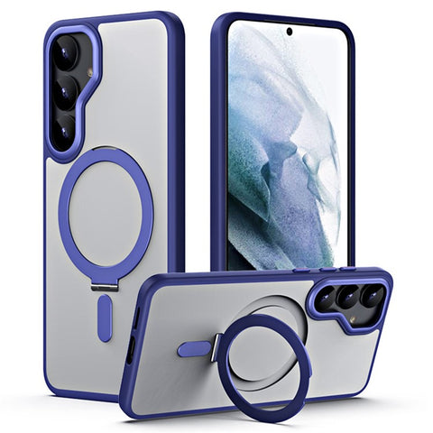 For Samsung Galaxy S25+ Magnetic Case TPU + Acrylic Kickstand Phone Cover