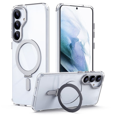 For Samsung Galaxy S25+ Magnetic Case TPU + Acrylic Kickstand Phone Cover