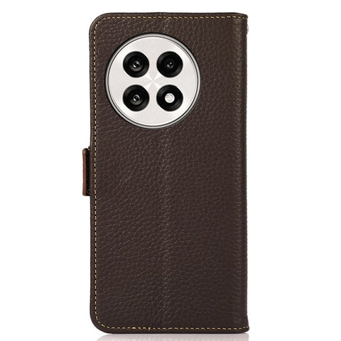 KHAZNEH Phone Case for OnePlus 13R 5G / Ace 5 5G / Ace 5 Pro 5G Genuine Cow Leather Cover RFID Blocking