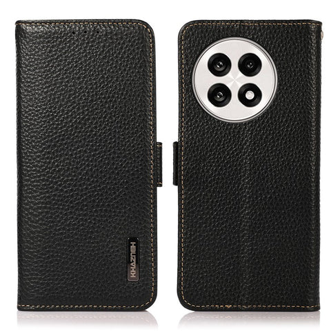 KHAZNEH Phone Case for OnePlus 13R 5G / Ace 5 5G / Ace 5 Pro 5G Genuine Cow Leather Cover RFID Blocking