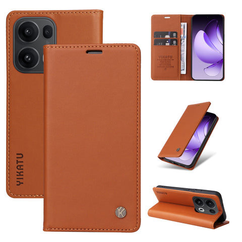 YIKATU For Oppo Reno13 Pro 5G Phone Cases  Magnetic Closure PU Leather Mobile Cover