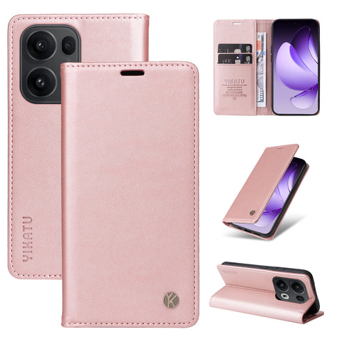 YIKATU For Oppo Reno13 Pro 5G Phone Cases  Magnetic Closure PU Leather Mobile Cover