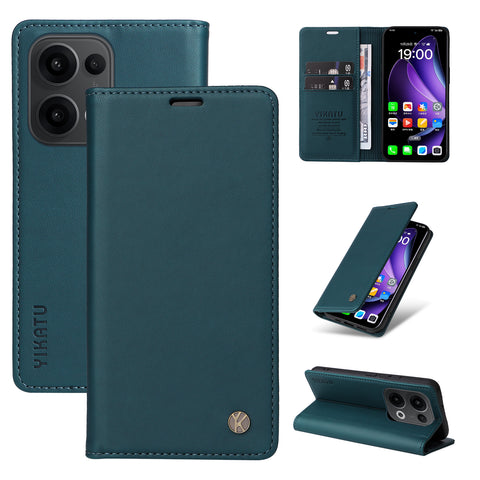 YIKATU For Oppo Reno13 5G (Global) Phone Cases  Magnetic Closure PU Leather Mobile Cover