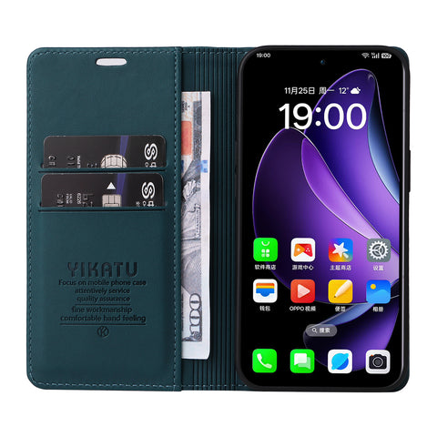 YIKATU For Oppo Reno13 5G (Global) Phone Cases  Magnetic Closure PU Leather Mobile Cover