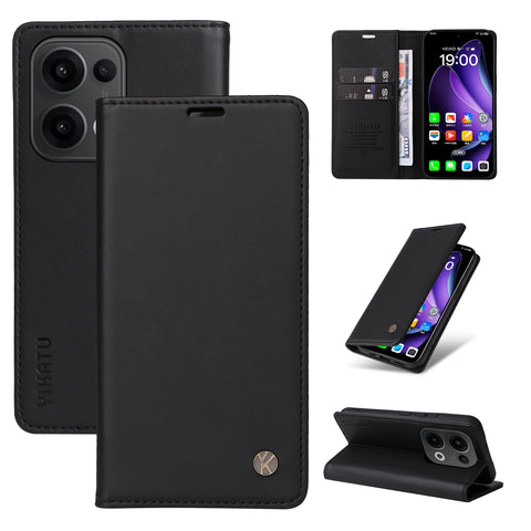 YIKATU For Oppo Reno13 5G (Global) Phone Cases  Magnetic Closure PU Leather Mobile Cover