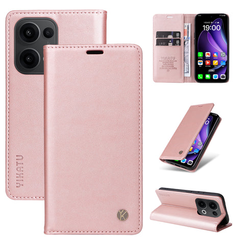 YIKATU For Oppo Reno13 5G (Global) Phone Cases  Magnetic Closure PU Leather Mobile Cover