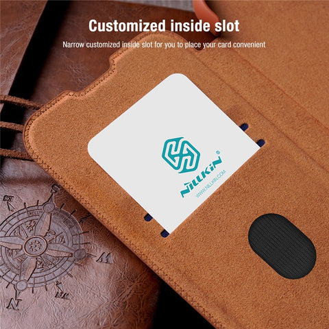 NILLKIN Qin Pro Series for Samsung Galaxy S25 Case with Card Slots Leather Phone Cover