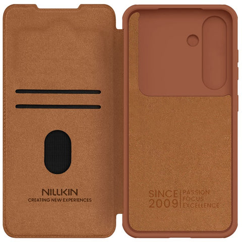NILLKIN Qin Pro Series for Samsung Galaxy S25 Case with Card Slots Leather Phone Cover