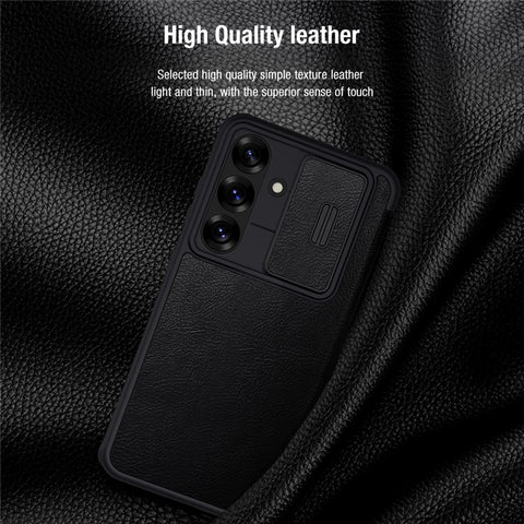 NILLKIN Qin Pro Series for Samsung Galaxy S25 Case with Card Slots Leather Phone Cover