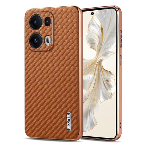 AZNS For Oppo Reno13 Pro 5G Case Electroplating Carbon Fiber Texture PU + TPU Phone Cover