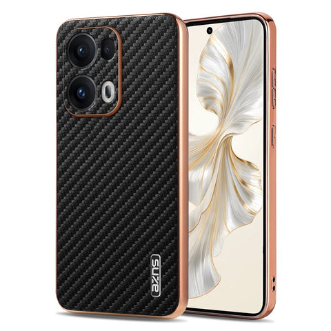 AZNS For Oppo Reno13 Pro 5G Case Electroplating Carbon Fiber Texture PU + TPU Phone Cover