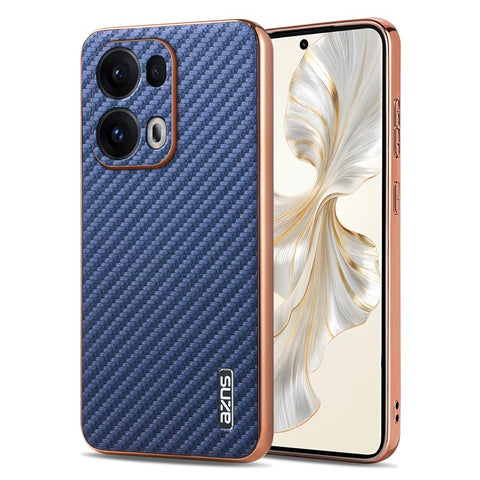 AZNS For Oppo Reno13 Pro 5G Case Electroplating Carbon Fiber Texture PU + TPU Phone Cover