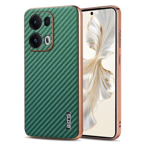 AZNS For Oppo Reno13 Pro 5G Case Electroplating Carbon Fiber Texture PU + TPU Phone Cover