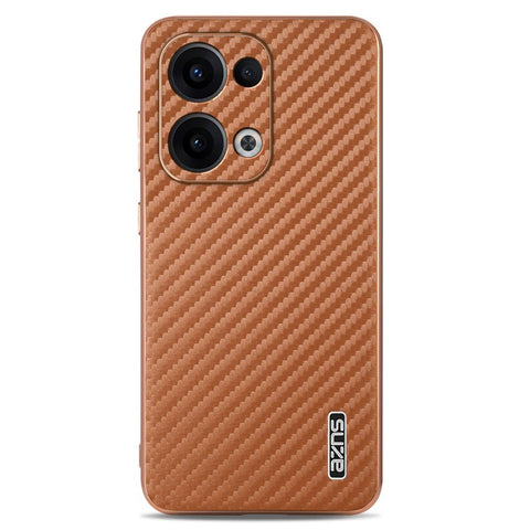 AZNS For Oppo Reno13 5G (Global) Case Electroplating Carbon Fiber Texture PU + TPU Phone Cover