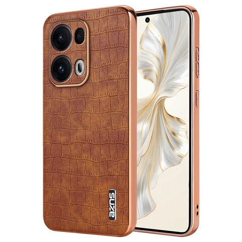 AZNS For Oppo Reno13 Pro 5G Case Electroplating Crocodile Texture PU + TPU Phone Cover