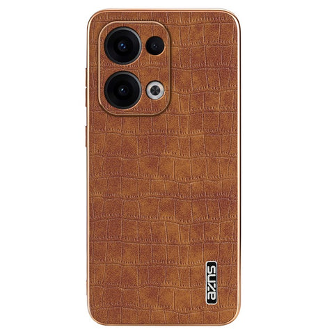 AZNS For Oppo Reno13 5G (Global) Case Electroplating Crocodile Texture PU + TPU Phone Cover