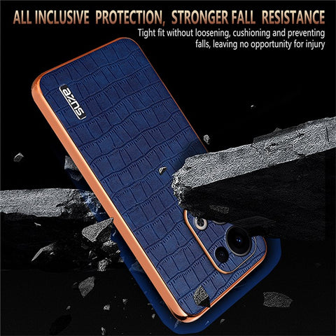 AZNS For Oppo Reno13 5G (Global) Case Electroplating Crocodile Texture PU + TPU Phone Cover
