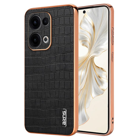 AZNS For Oppo Reno13 5G (Global) Case Electroplating Crocodile Texture PU + TPU Phone Cover