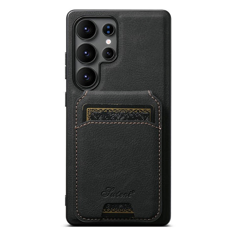 SUTENI H16 For Samsung Galaxy S25 Ultra Magnetic Case Kickstand Phone Cover Detachable Card Holder
