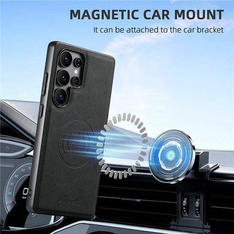 SUTENI H16 For Samsung Galaxy S25 Ultra Magnetic Case Kickstand Phone Cover Detachable Card Holder