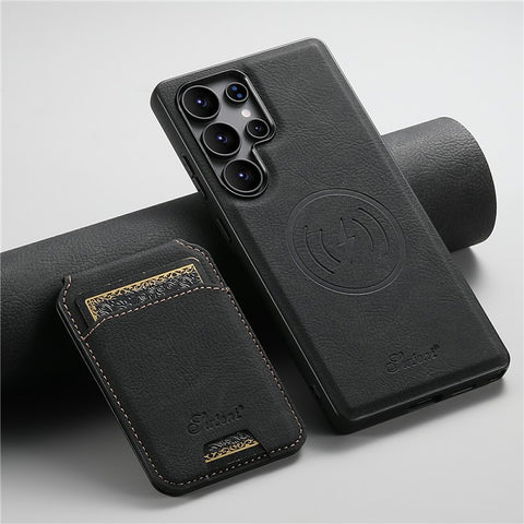 SUTENI H16 For Samsung Galaxy S25 Ultra Magnetic Case Kickstand Phone Cover Detachable Card Holder