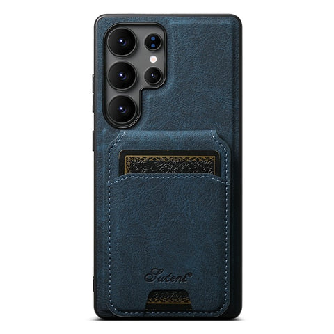 SUTENI H16 For Samsung Galaxy S25 Ultra Magnetic Case Kickstand Phone Cover Detachable Card Holder