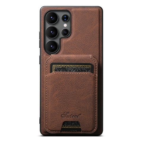SUTENI H16 For Samsung Galaxy S25 Ultra Magnetic Case Kickstand Phone Cover Detachable Card Holder