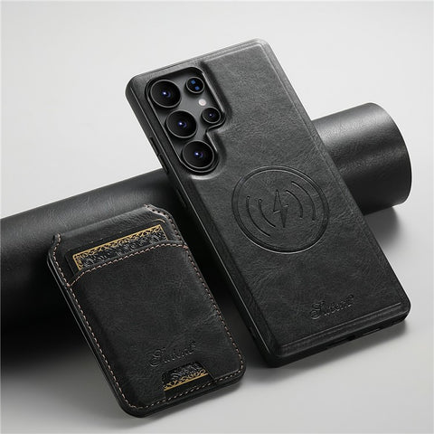 SUTENI H15 For Samsung Galaxy S25 Ultra Magnetic Case Detachable Card Holder Phone Cover