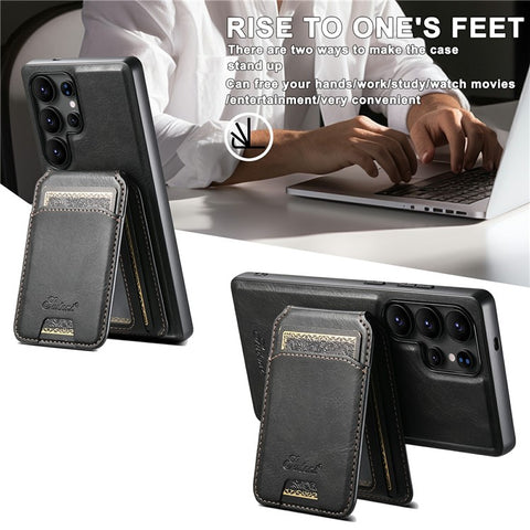 SUTENI H15 For Samsung Galaxy S25 Ultra Magnetic Case Detachable Card Holder Phone Cover