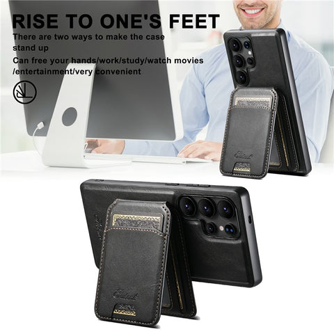 SUTENI H15 For Samsung Galaxy S25 Ultra Magnetic Case Detachable Card Holder Phone Cover